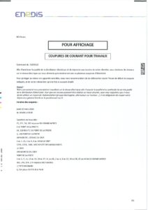 Coupure de courant ENEDIS